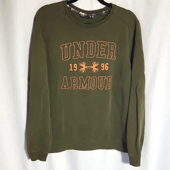 Under Armour Other - Under Armour Rival Antler Pullover Sweatshirt Green & Orange Size Large